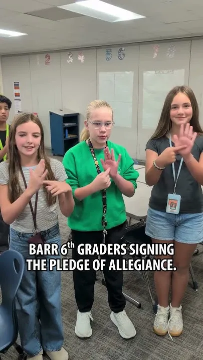 ASL Pledge of Allegiance @ Barr Middle School (Video)