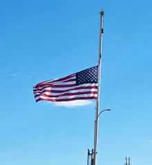On 9-11, giant flag proudly waves