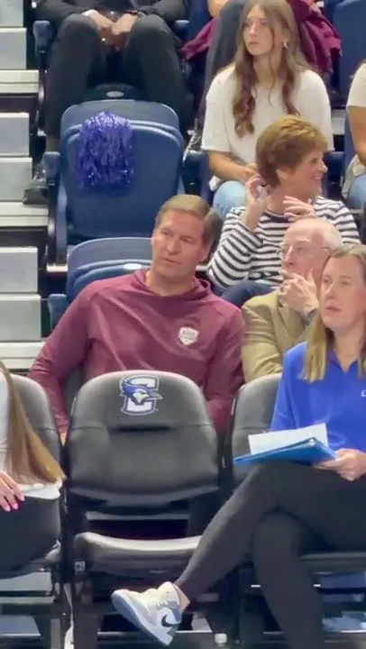Former Nebraska AD Trev Alberts attends Creighton - Texas A&M volleyball match (Video)