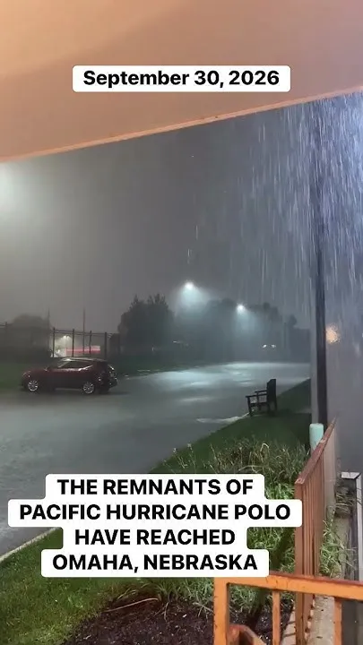 Remnants of Pacific Hurricane Polo reach Omaha, Nebraska (Video)