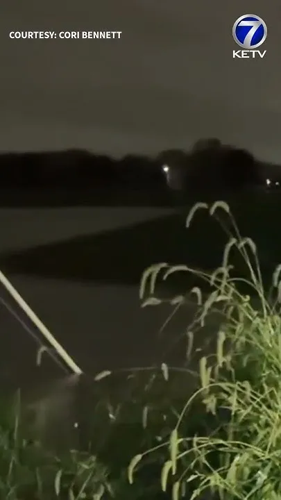 Nebraska flooding: Water flowing over bridge between Highway 370 and Cornhusker (Video)