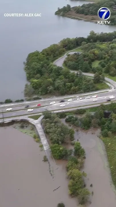 Omaha flooding: Drone video shows flooding at Lake Zorinsky near 168th Street (Video)