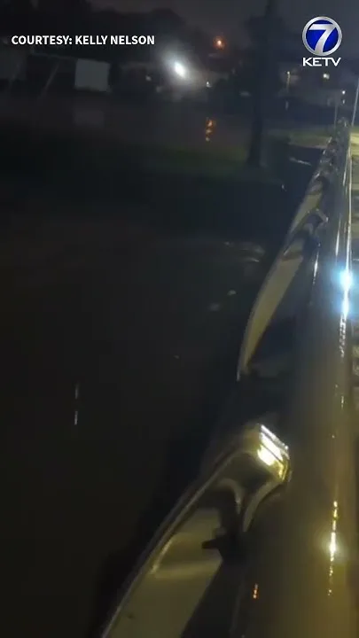 Omaha flooding: Water up to the bridge near 84th and Blondo (Video)