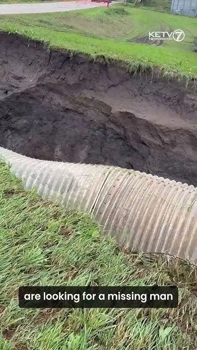Iowa flooding: Missing man may have driven over collapsed road (Video)