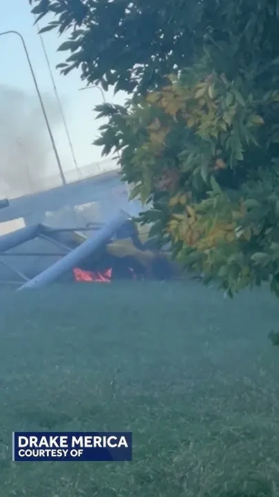 Crash on closes part of interstate after overhead sign collapses (Video)