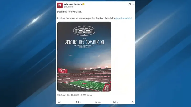 Huskers announce Season Ticket prices for 2027 Football Season