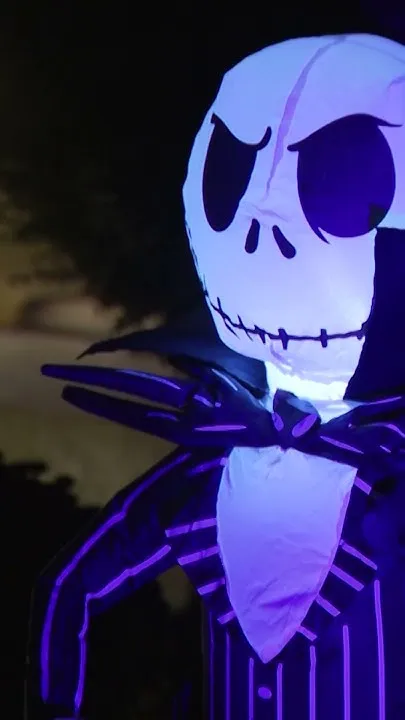 Omaha Halloween yard haunt features inflatable skeleton animals, spooky graveyard (Video)