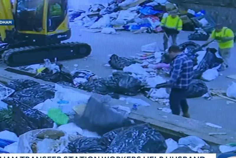 Workers dig through trash to recover lost wedding rings
