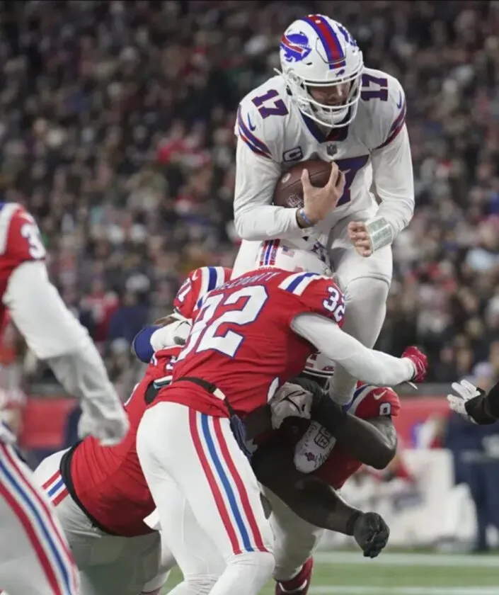 UP, OVER AND OUT: Patriots can't handle Allen, Bills, 24-10