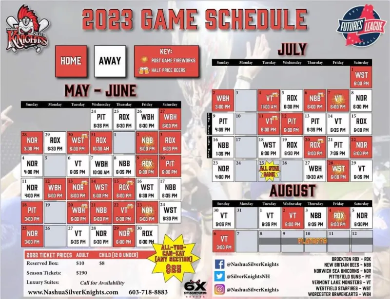 Silver Knights schedule out; Holman opener is May 27