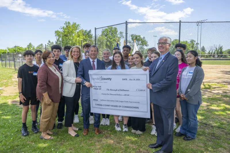 Commissioners present Bellmawr Borough a recreation grant to rebuild recreation center