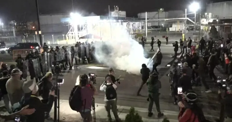 Protesters gather again outside Delaney Hall ICE detention facility in Newark after night of clashes