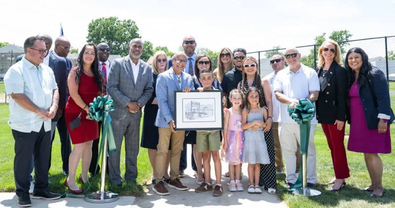 Commissioners celebrate grand opening of the $4.1 million Mayor Francisco "Frank" Moran Sports Complex at newly renovated Von Nieda Park