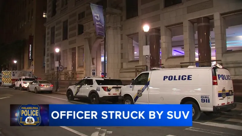 Cop struck by driver outside Citizens Bank Park after Phillies game