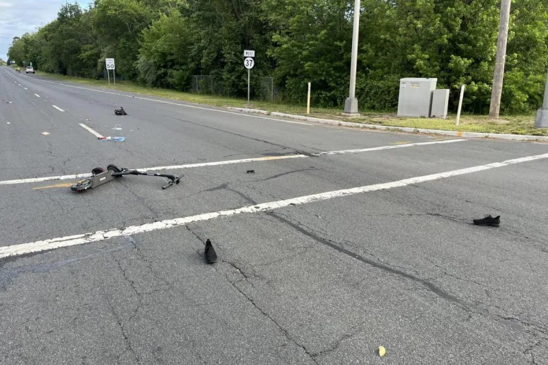 Route 37 crash critically injures woman on e-scooter