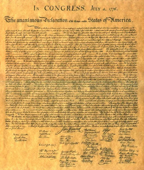 The unanimous Declaration of the thirteen united States of America