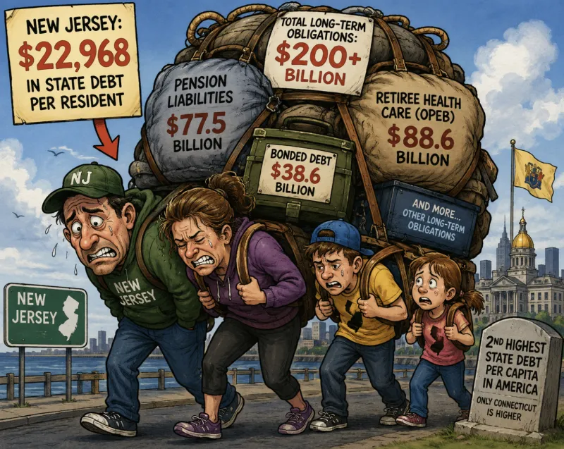 New Jersey Ranks Second in Nation for Per Capita Debt Burden