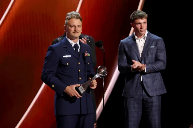 He accepted an ESPY - then went straight back to the flood zone