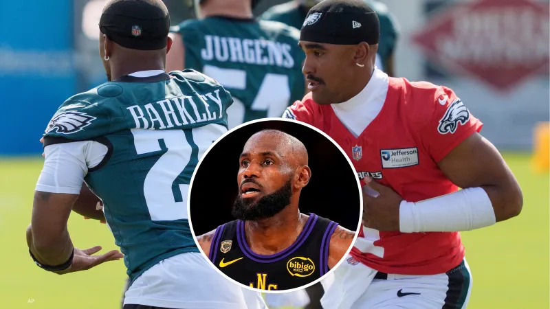 Eagles' Hurts and Barkley believe James is great for Philly sports