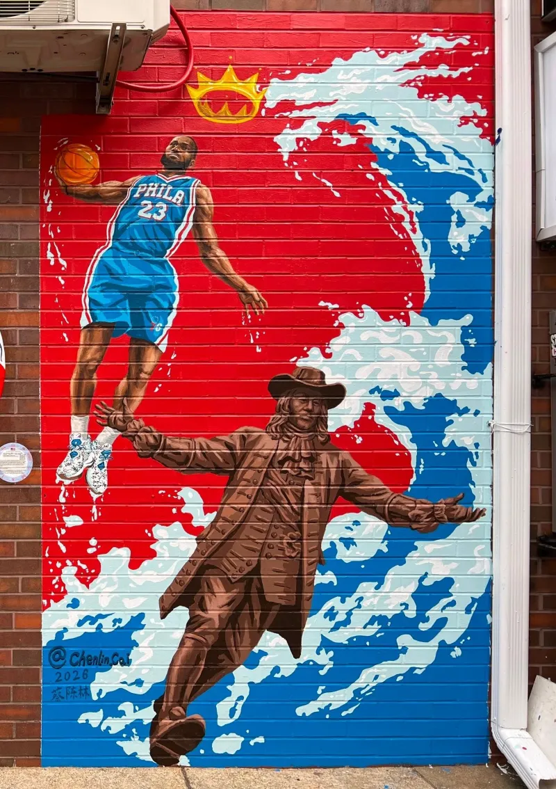 Philly artist paints LeBron mural in Chinatown inspired by D-Wade a...