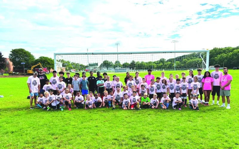 Getting their kicks at the Bengals Soccer Camp in Bloomfield