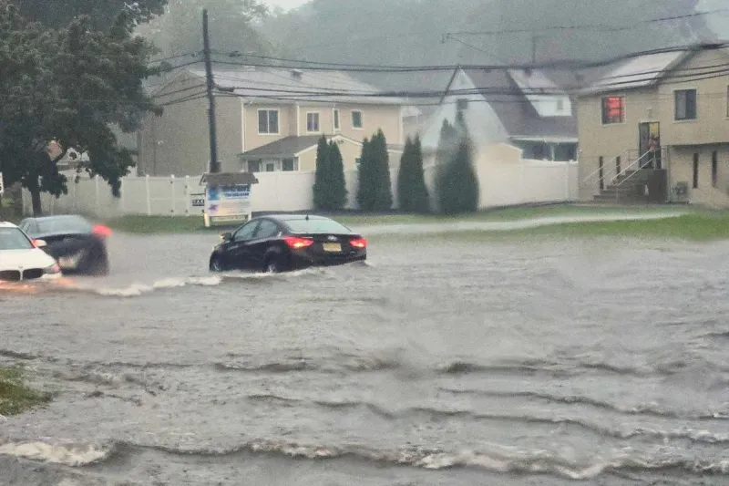 How much rain fell in New Jersey on Thursday?