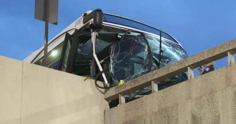 Crash at Newark Airport injures 13 when employee shuttle bus hits concrete wall