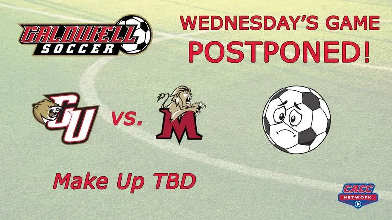 Wednesday's Men's Soccer Game vs. Molloy Postponed