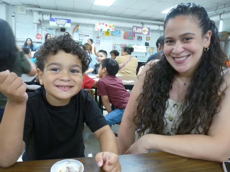 Children and parents polish off ice cream social