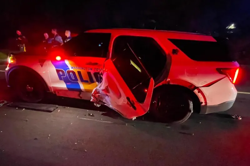 Police Vehicle Hit With Officer Inside on Rt. 42 in South Jersey