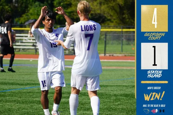 Georgian Court Men's Soccer Picks Up 100th Program Win in Home Opener