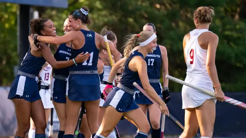 Monmouth Field Hockey Rolls to 8-0 Shutout Over Rider