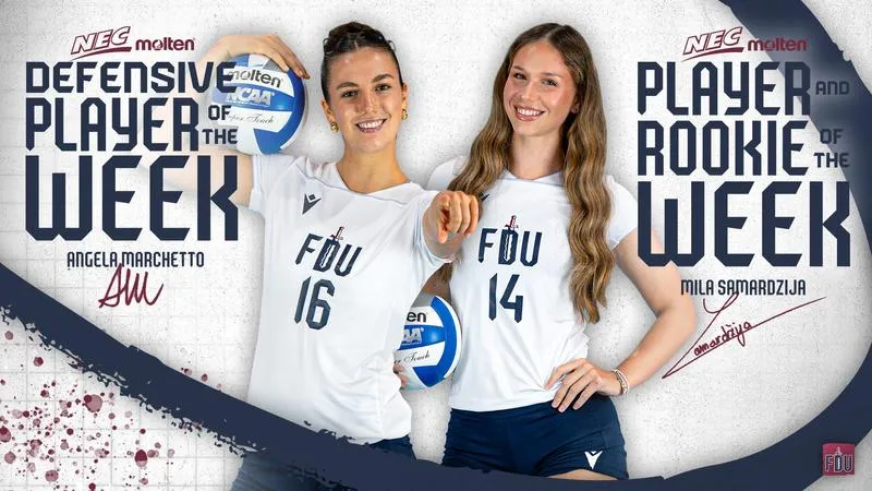 Samardzija and Marchetto Highlight NEC Women's Volleyball Weekly Awards