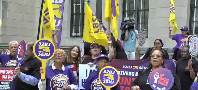 SEIU 32BJ Rallies in Trenton for Rideshare Drivers