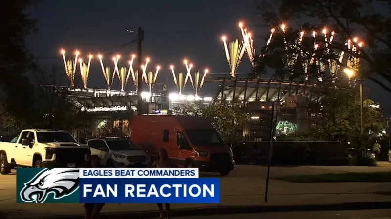 Eagles fans celebrate seasonopening win over Commanders