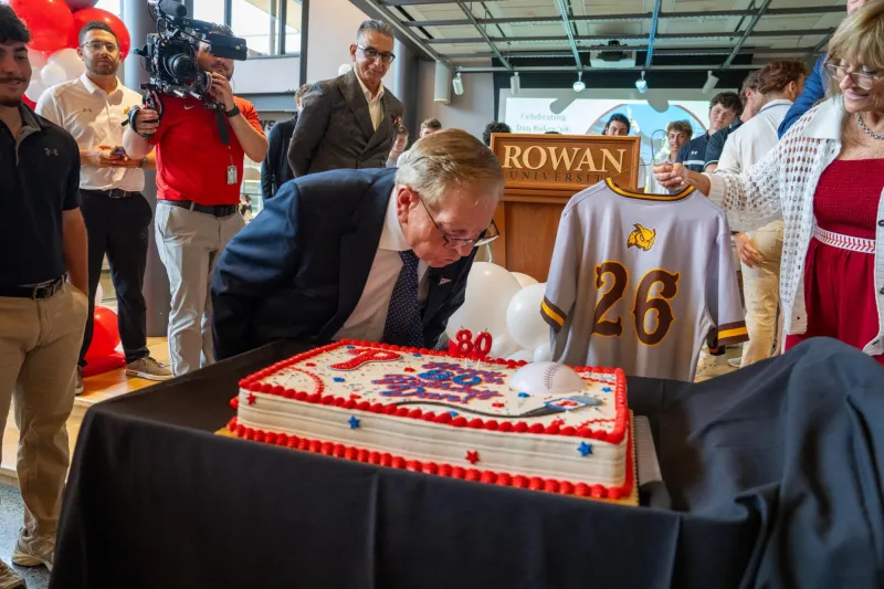 Rowan honors legendary Phillies announcer Dan Baker on his 80th birthday