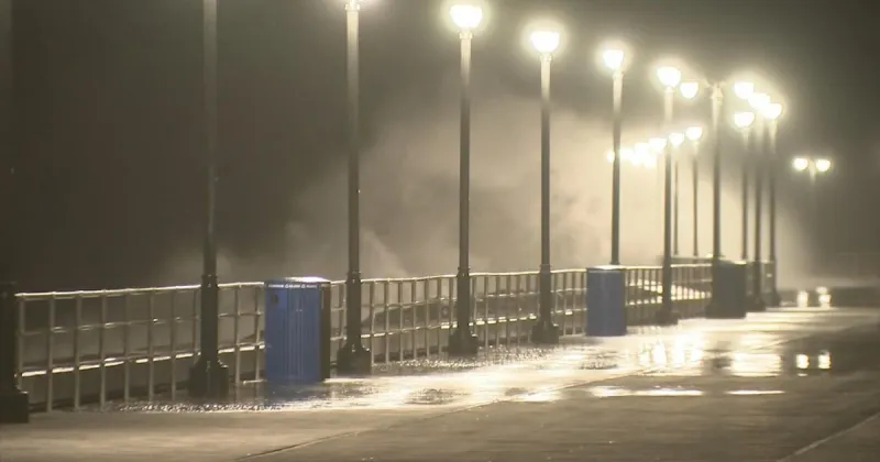 Nor'easter brings strong winds, steady rain and flooding to Atlantic City, New Jersey