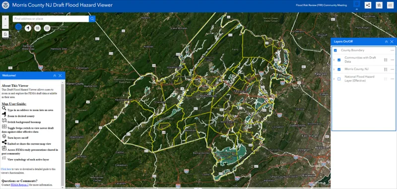 Public Invited to Review Flood Maps in Morris County, N.J.