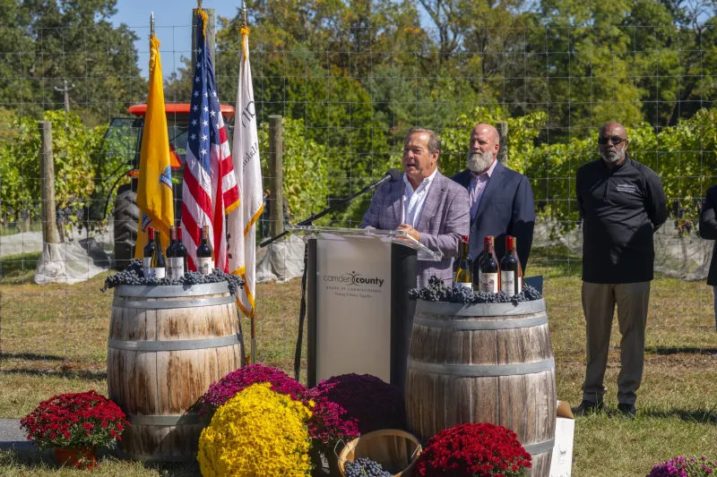 Commissioners celebrate largest grape harvest yet at Camden County Vineyard