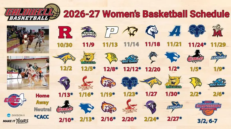 Caldwell University Women's Basketball Unveils 28-Game 2026-27 Schedule