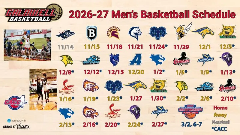 Caldwell University Men's Basketball Unveils 28-Game 2026-27 Schedule