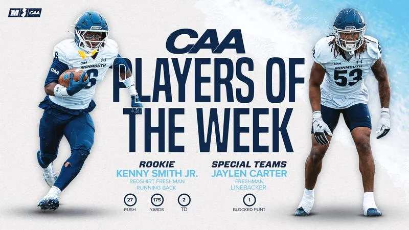 Smith Jr. and Carter Earn CAA Football Weekly Awards