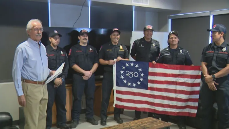 East El Paso fire station presented with special flag for America's 250th birthday