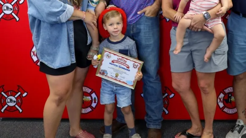 4-year-old Canyon boy honored for helping save little brother from swimming pool