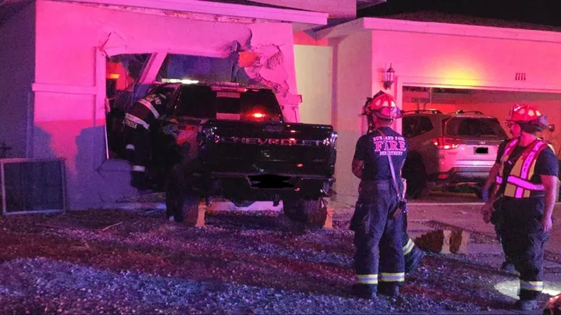 No injuries after vehicle hits home in Sunland Park; dog rescued