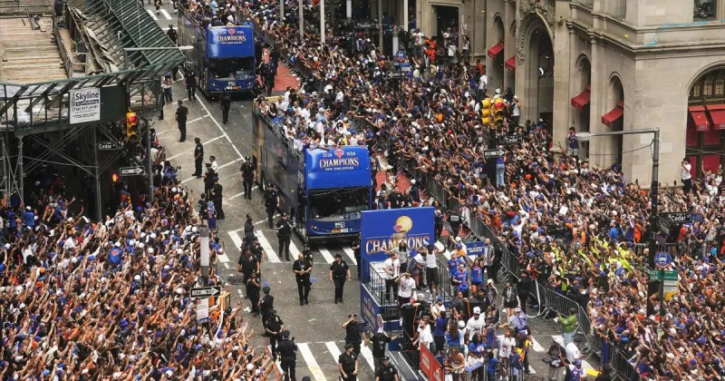 New York Knicks revel in their NBA victory parade as joyous fans and celebs fill the streets