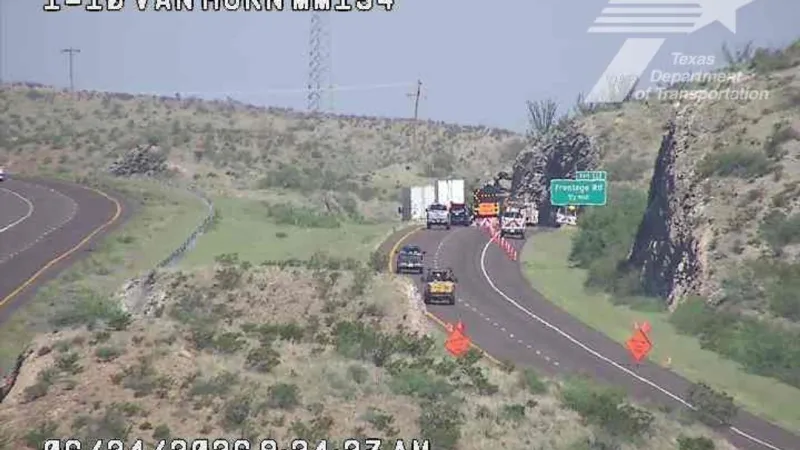 Vehicle fire shuts right lane on I-10 west near Van Horn