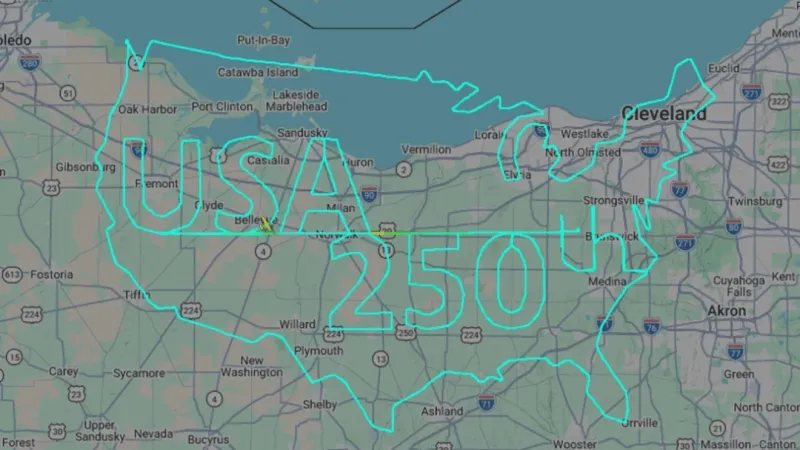 WATCH: Patriotic pilot draws massive tribute to America in the sky for country's 250th