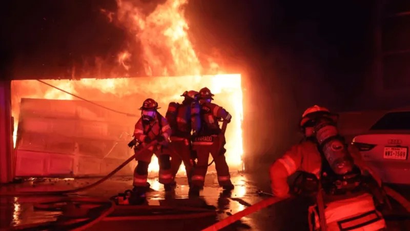 Garage fire in far East El Paso County leaves 5 people hurt and 4 dogs dead