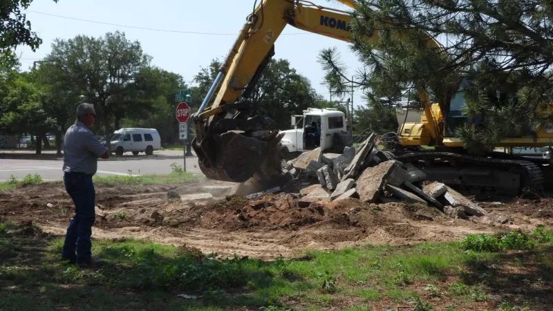 Construction of the Texas Panhandle First Responders Memorial begins in downtown Amarillo